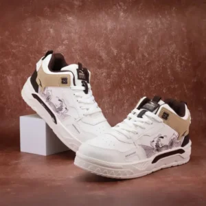 asian  Printed Sneaker by Asian for Men and Boys|Comfortable Sneakers with Durable Grip Sneakers For Men  (White, Beige, Brown , 9)