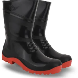 Elecant  PVC 15-inch Industrial Gumboots, Non-Metallic Toe, Oil, Water and Acid Resistant Boots For Men  (Red , 8)