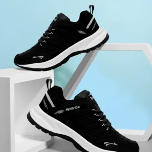 BRUTON  Lite Sports Shoes Running Shoes For Men  (Black , 7) Special price